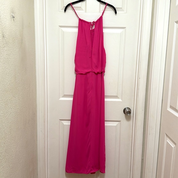 NWT REISS Elliana Drape Front Midi Dress in Pink - Picture 10 of 13